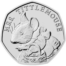 2018 Mrs Tittlemouse 50p Fifty Pence Coin Rare