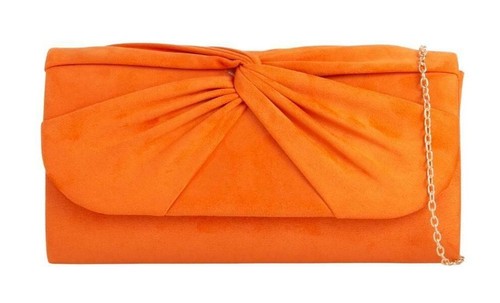 Women pleated suede clutch - women's,