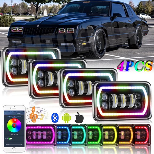 4pcs 4x6 led headlights - headlights, halo