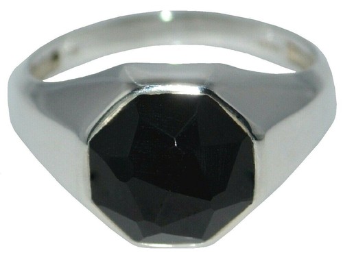 Mens black onyx signet - signet, rings