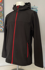 STORMTECH SOFT SHELL JACKET  - BLACK, HOODED, ACE OF DIAMONDS ON BACK - SIZE L