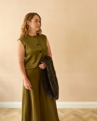Chalk satin waistcoat - satin,