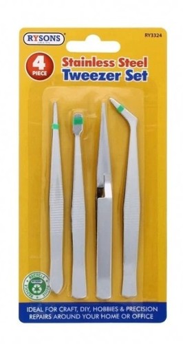 4pc tweezer set precision - set,