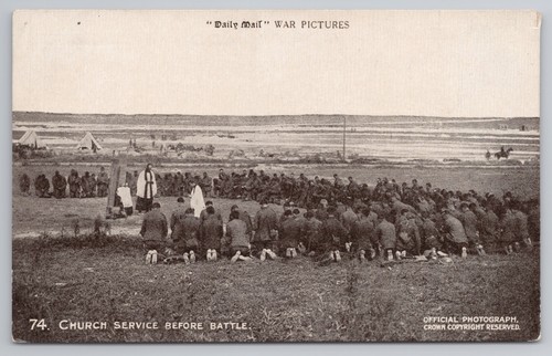 Ww1 postcard military church - ww1,