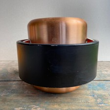 Vintage 1960's Black Metal & Copper Ceiling Pendant Lampshade Fog & Morup Style