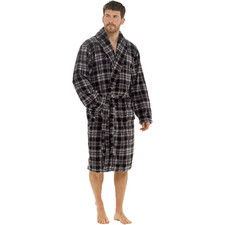Men Bathrobe Soft Warm Fleece