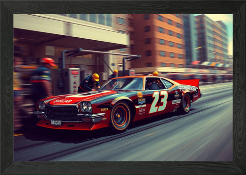 Nascar stock car pit framed - stock,