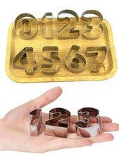 0-9 PCS Full set Stainless Steel Number Cookie Cutters Birthday & Education Uses