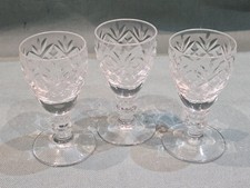 Royal Doulton Crystal Set Of 3 'Georgian' Cut Cordial Glasses Discontinued GC