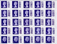 50 BARCODED 1st CLASS, USED UNFRANKED LARGE PART OG.