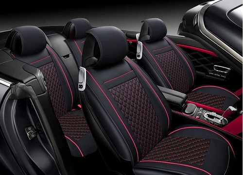 Deluxe black red leather - black,