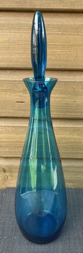 Vintage mcm blue art glass - mcm,