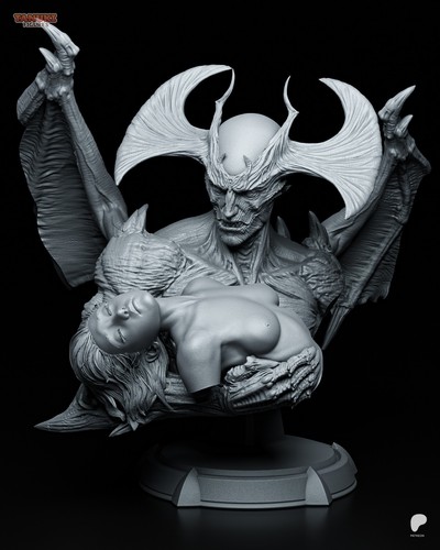 Devil man bust printed - man, 3d