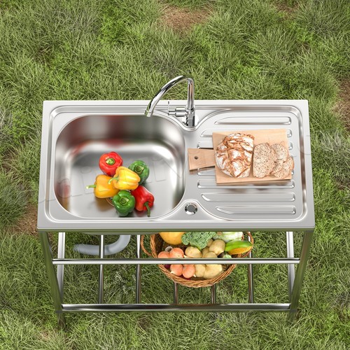 Silver commercial sink kitchen - commercial,
