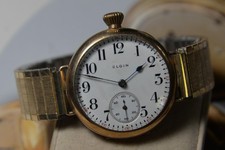 Vintage 1914 ELGIN 324 Gold Filled 0s 7J Manual Wind Men's Watch --4 Repair