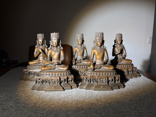 Old bronze five - dhyani, buddha