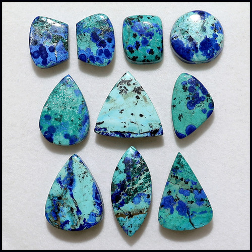 Natural azurite - 10, pc