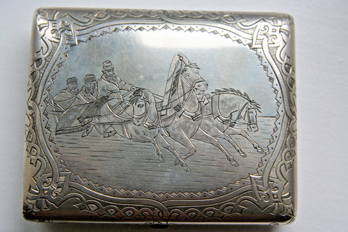 Russian silver cigarette - , case