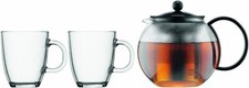 2 Mugs Tea Press Kettle With Filter Set BodumAssam 34oz Black Herbal Tea Infuser