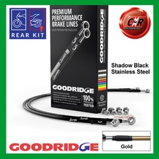 For YAMAHA XJ6S ABS 11-14 Goodridge BLK SS Gold Rear Brake Hoses YA0623-2RCBK-GD