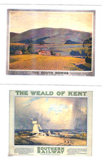 Railway poster 2 postcards - poster,