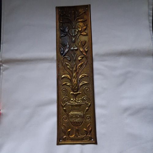 Brass finger push plate art - brass,