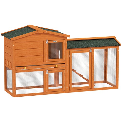 Pawhut rabbit hutch - pawhut, hutch,