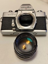 Minolta MC Rokkor PF 58mm F1.4 lens + Minolta SRT101 35mm Camera + Case READ
