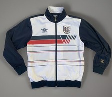 Umbro England 1986 Retro Vtg Reissue Blue White Track Tracksuit Top Medium