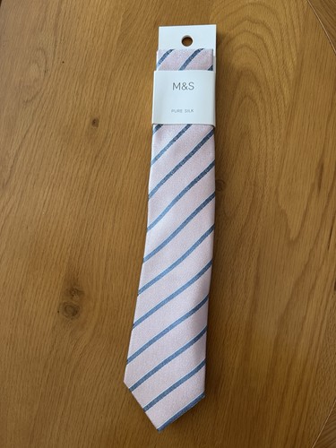 Pure silk tie pink blue - silk,