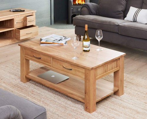 Mobel oak four drawer coffee - four,