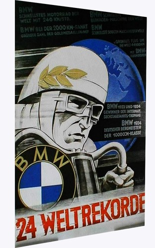 1934 bmw german poster - bmw, cafe