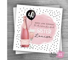 Personalised Birthday Card 40th 50th 60th 70th 80th Aunt Sister in Law Friend