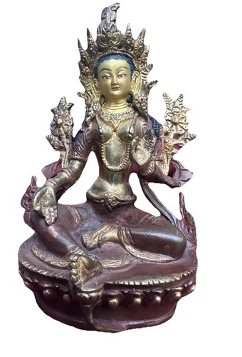 Green tara statue inches - green,