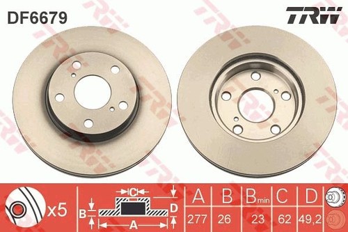Brake disc trw df6679 for - brake,