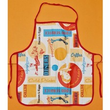 Retro style kitsch novelty 1950s USA American diner Americana vinyl apron pinny