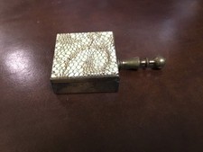 Vintage Ladies pocket portable ashtray Brass metal with gold Sparkle  lid