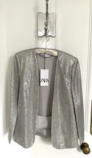 Zara shiny silver sequinned - silver,