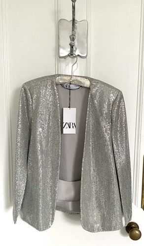 Zara shiny silver - shiny, sequinned