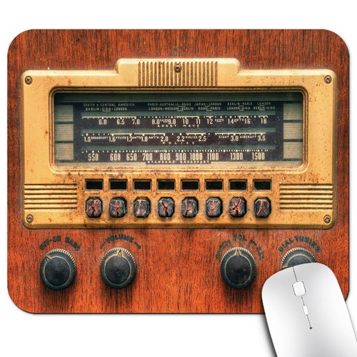 Antique radio mouse - pad,, retro