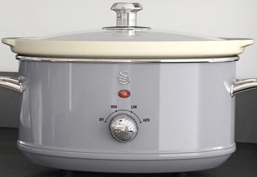 Swan retro slow cooker - cooker, grey