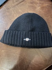 Gant 100% Lambswool Ribbed Beanie Navy (unisex size small 56cm head size).