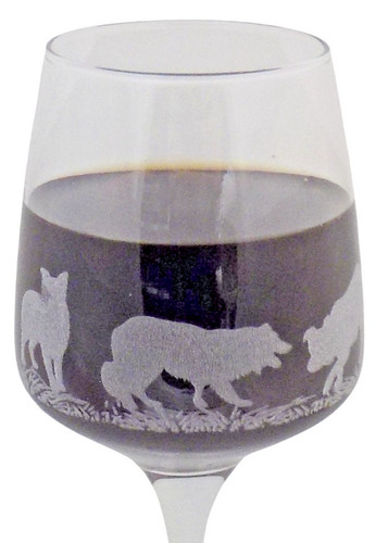 Engraved border collie - collie', wine