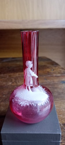 Antique mary gregory cranberry - gregory,