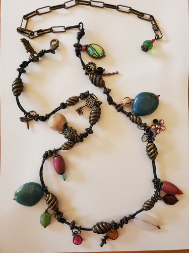 Bronzetone chain charms and - chain,