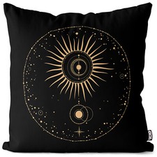 Sun Moon Stars Gold Cushion Cover Astrology Astronomy Horoscope Zodiac Him