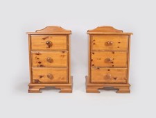 Pair of Solid Pine Bedside Tables Cabinets - FREE UK MAINLAND DELIVERY