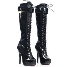 Knee high boot lockable laces