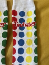 Unisex Twister White Spot Design Socks One Size Novelty Long Socks Game Design