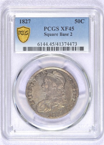 1827 capped bust half dollar - capped,